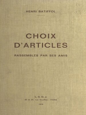 cover image of Choix d'articles